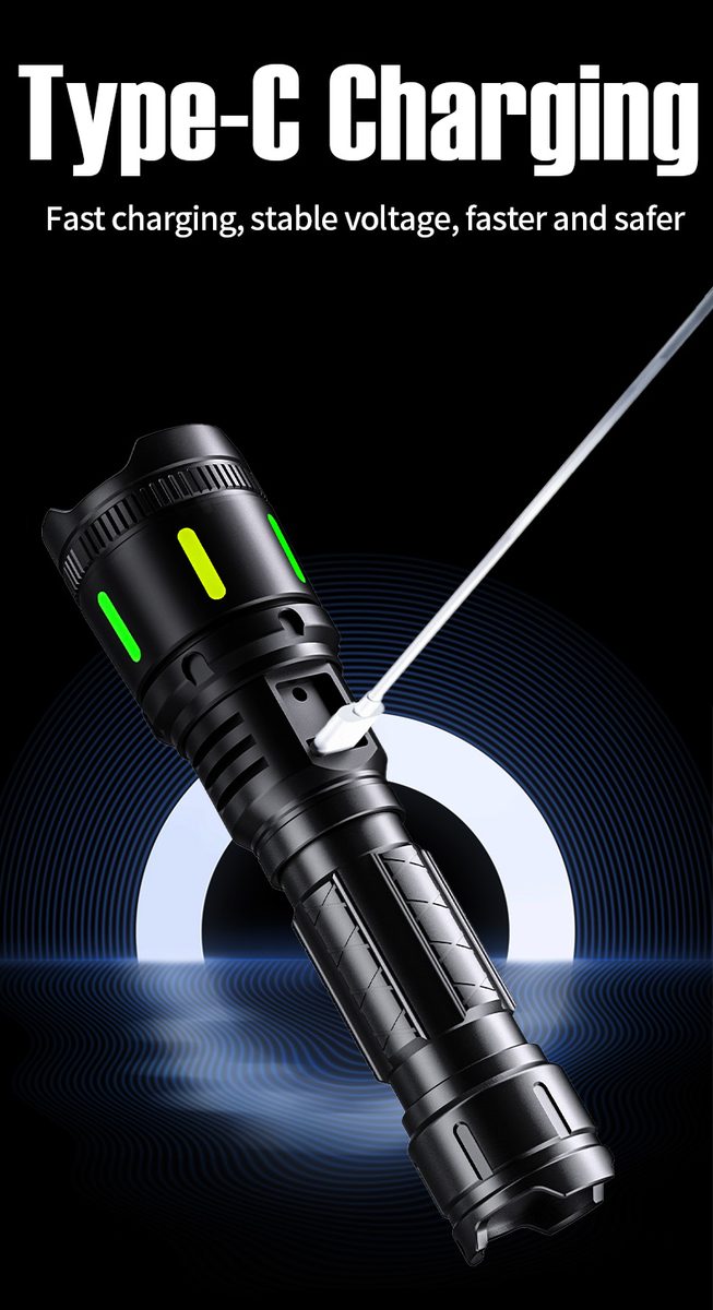 Factory Wholesale LED Strong Light Rechargeable Flashlight