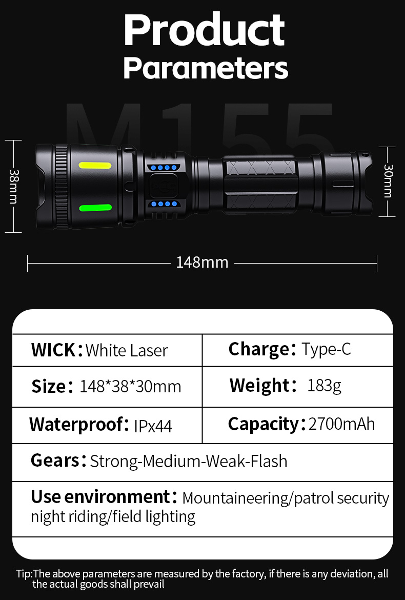 Factory Wholesale LED Strong Light Rechargeable Flashlight