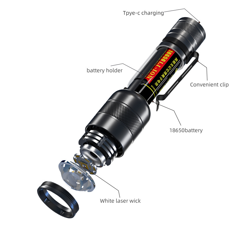 Factory Hot Selling LED Strong Light Rechargeable Flashlight