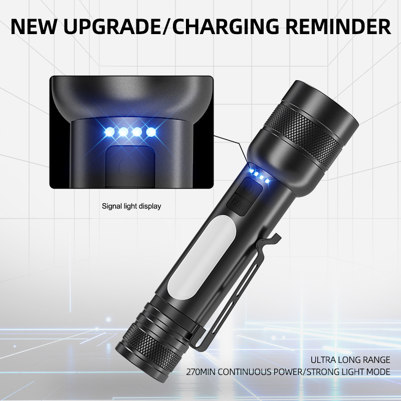 Factory Hot Selling LED Strong Light Rechargeable Flashlight