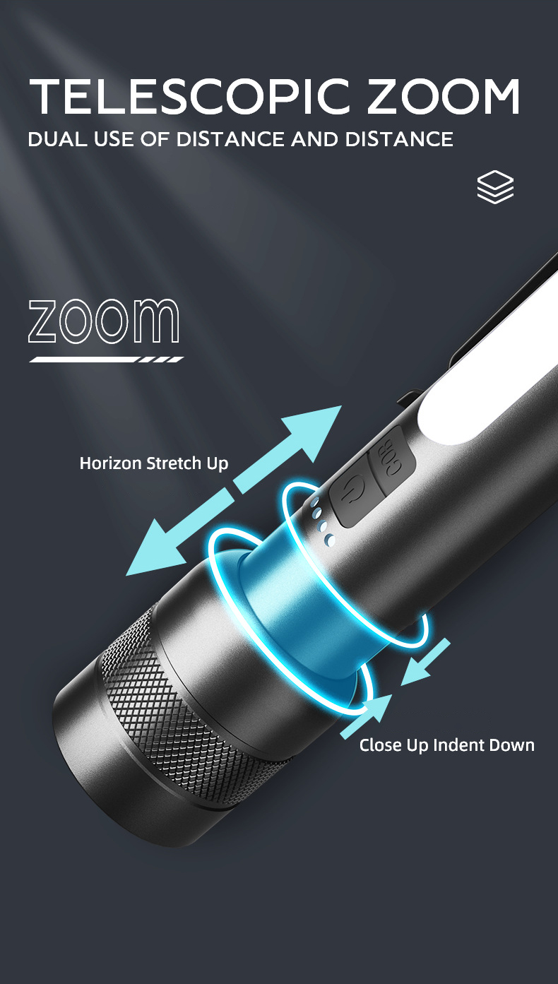 Factory Hot Selling LED Strong Light Rechargeable Flashlight