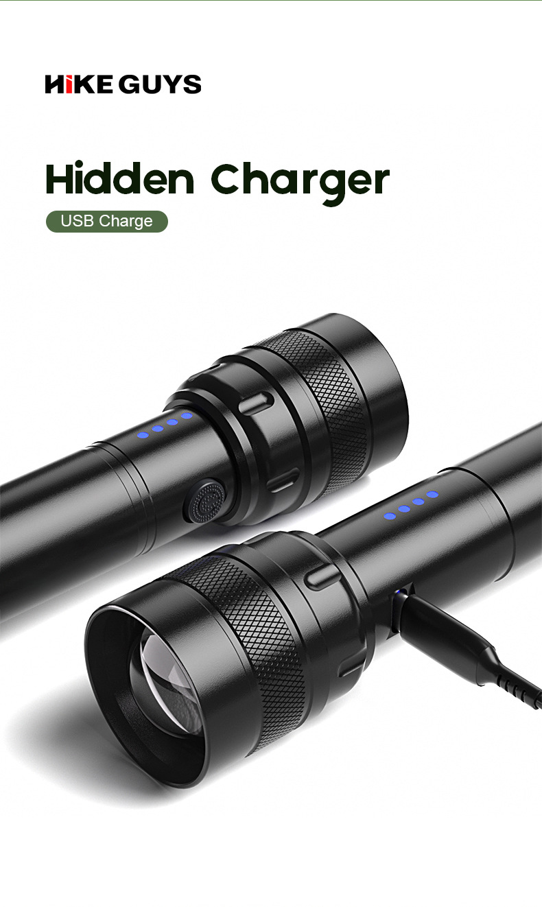 Mini Lightweight Rechargeable ABS Waterproof USB Flashlight