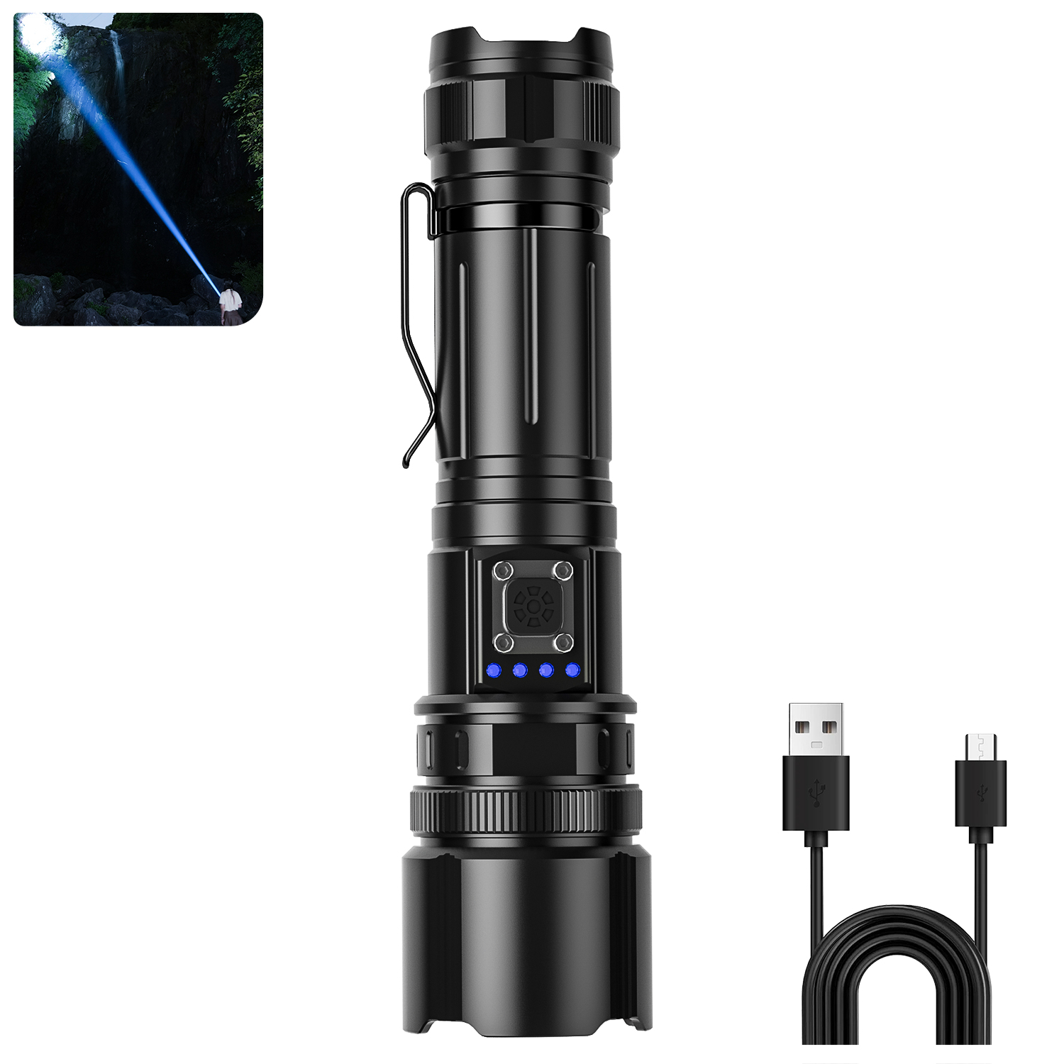 New Silver Dragon High-Intensity Ultra-Bright White Laser Flashlight