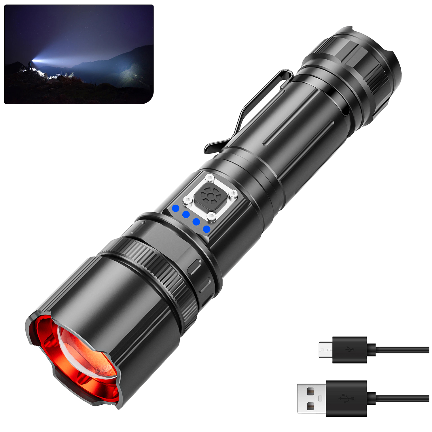 New Silver Dragon High-Intensity Ultra-Bright White Laser Flashlight