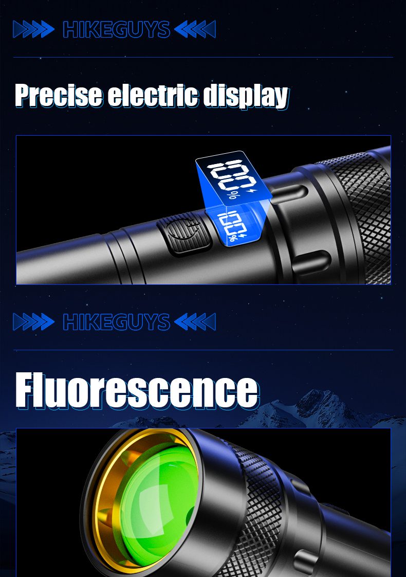 Factory Hot Selling High Lumen Aluminum Alloy LED Flashlight with Strong Rechargeable IP44