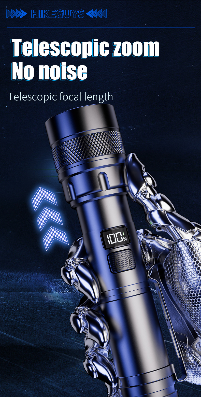 Factory Wholesale USB Rechargeable Tactical Flashlight
