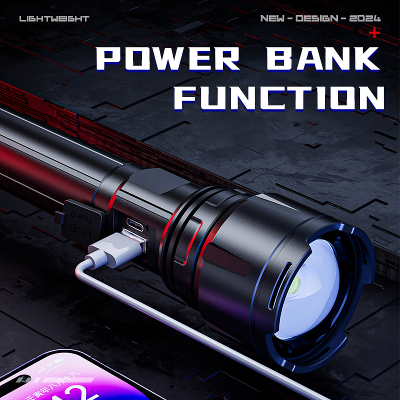 Hot Sale Rechargeable Aluminum Alloy IP44 Portable Flashlight