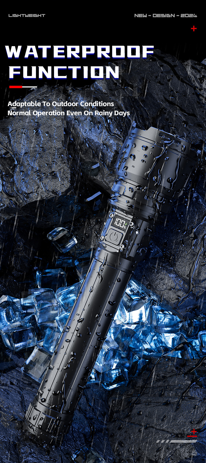 Hot Sale Rechargeable Aluminum Alloy IP44 Portable Flashlight