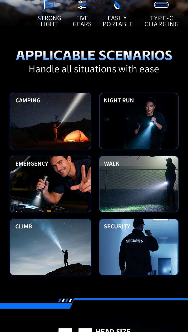 Wholesale Aluminum Alloy Emergency Flashlight High Lumen