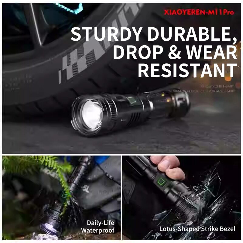 Hot Selling LED Rechargeable IP44 Camping Tactical Strong Light Aluminum Alloy Flashlight