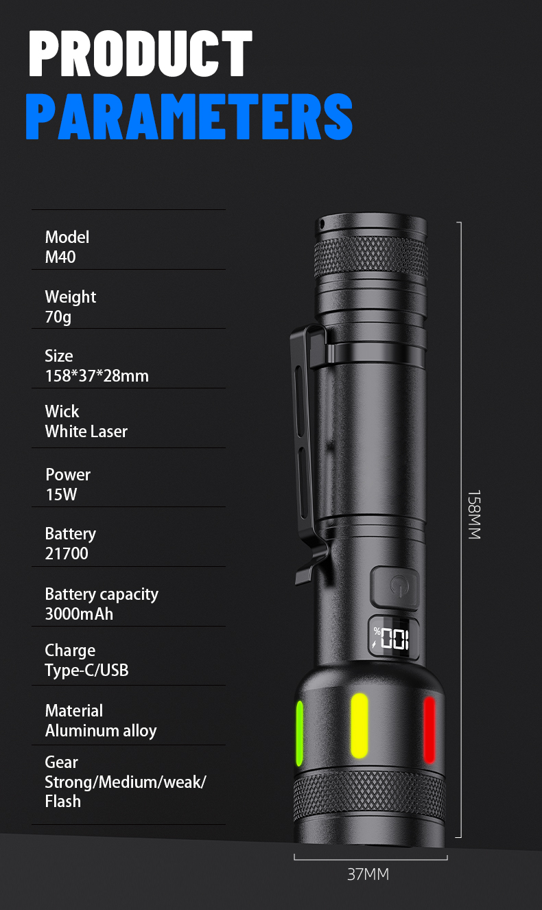 Factory Wholesale Tactical Flashlight USB Rechargeable