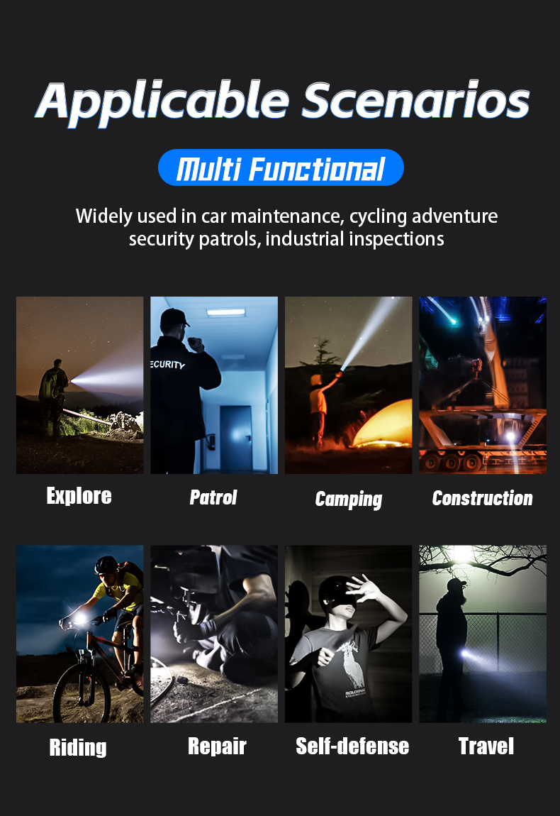 Factory Wholesale Tactical Flashlight USB Rechargeable