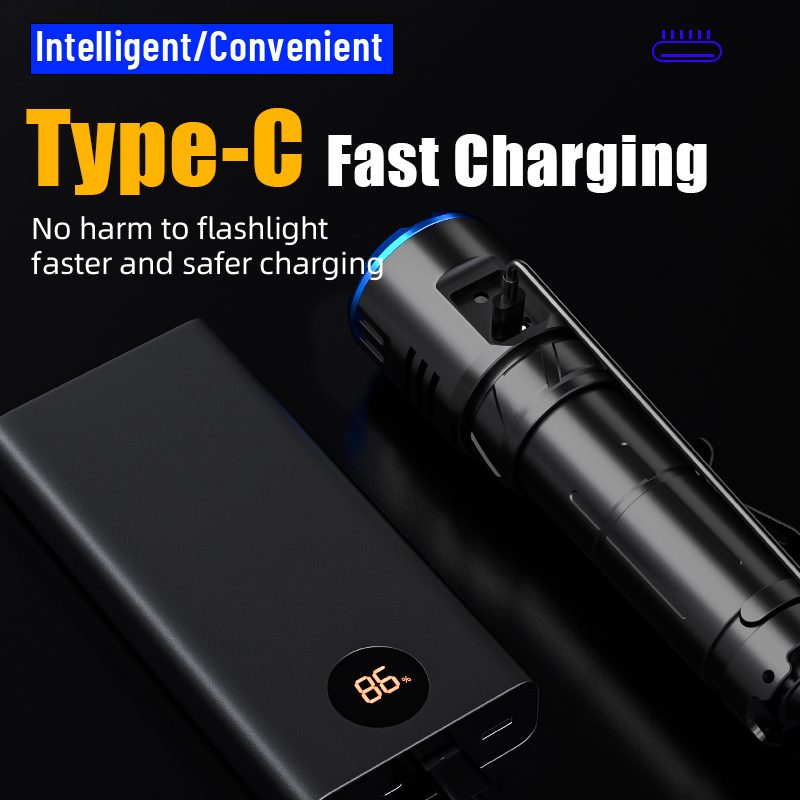 Manufacturer Direct Sales Portable Strong Light Tactical Emergency Aluminum Alloy Magnetic