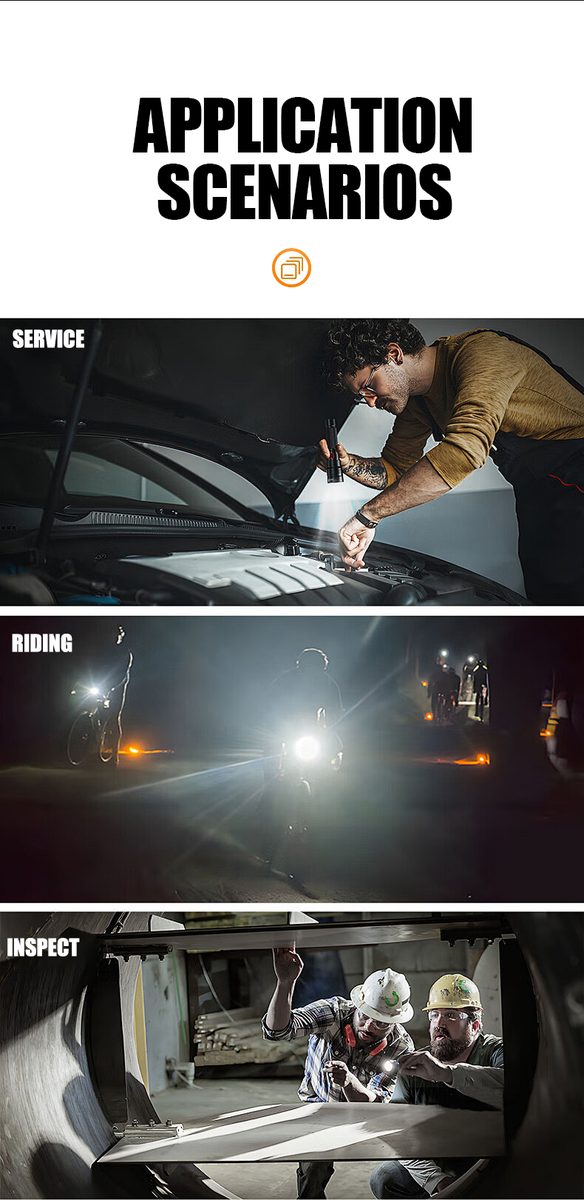 Manufacturer Direct Sales Portable Strong Light Tactical Emergency Aluminum Alloy Magnetic