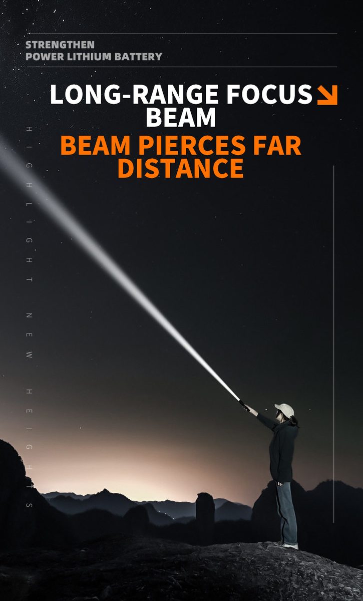 Hot Selling Aluminum Alloy Telescopic Zoom LED Strong Flashlight