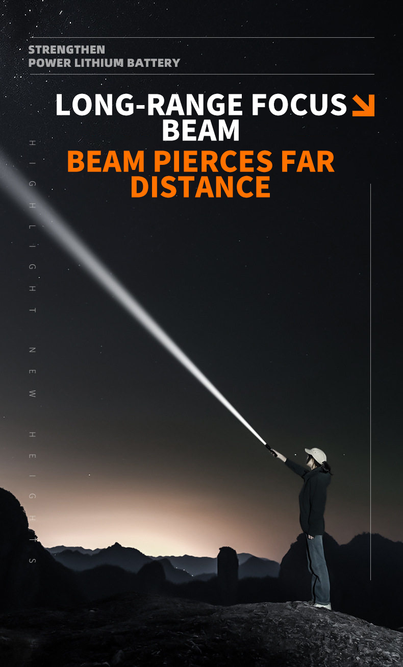 Hot Selling Aluminum Alloy Telescopic Zoom LED Strong Flashlight