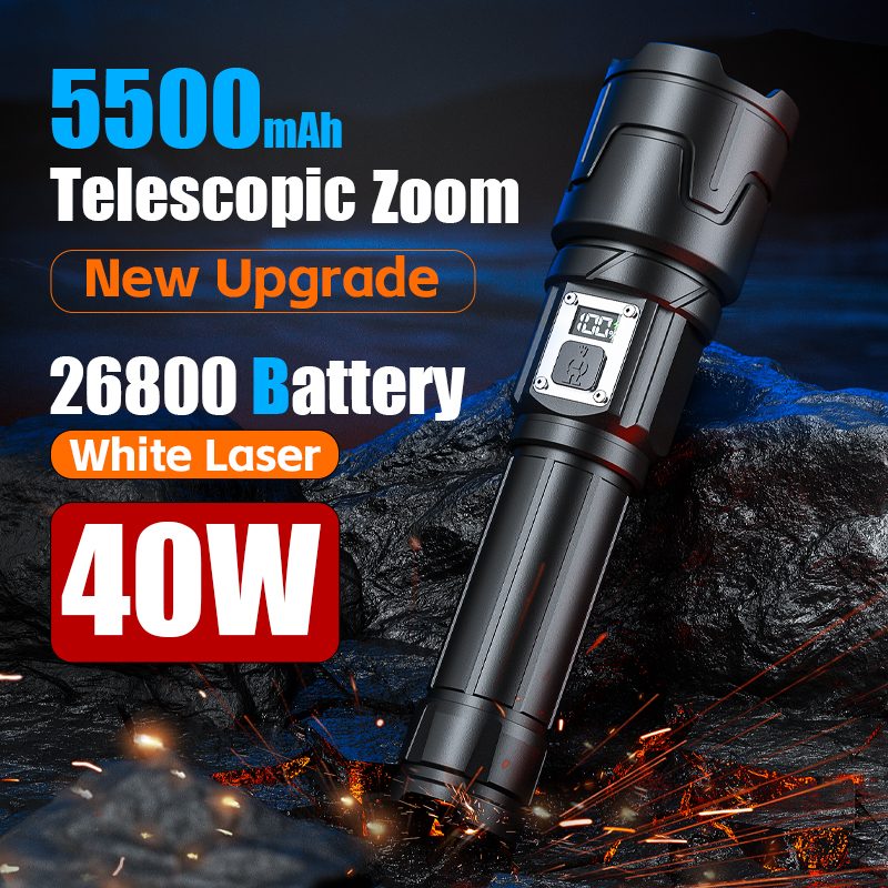 Aluminum Alloy Strong Light Flashlight Rechargeable USB Charging Adjustable Focus IP44 Rat
