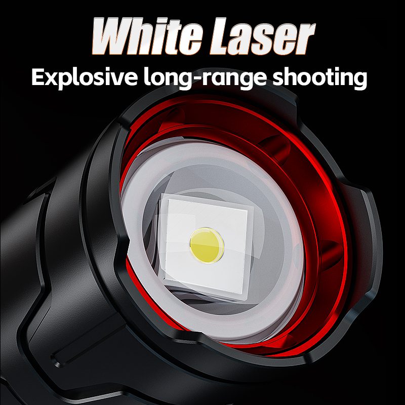 Aluminum Alloy Strong Light Flashlight Rechargeable USB Charging Adjustable Focus IP44 Rat