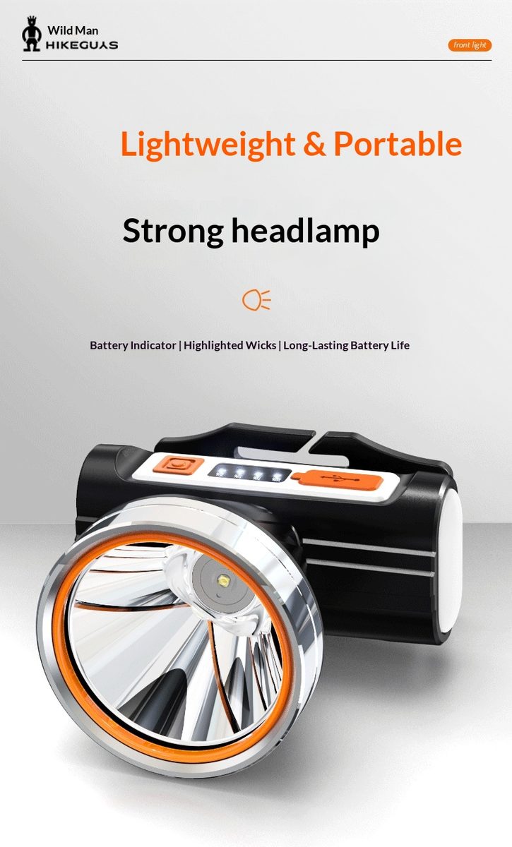 Outdoor Camping Strong LED Head Lamp Emergency Mountaineering Fishing Head Lamp with 50000