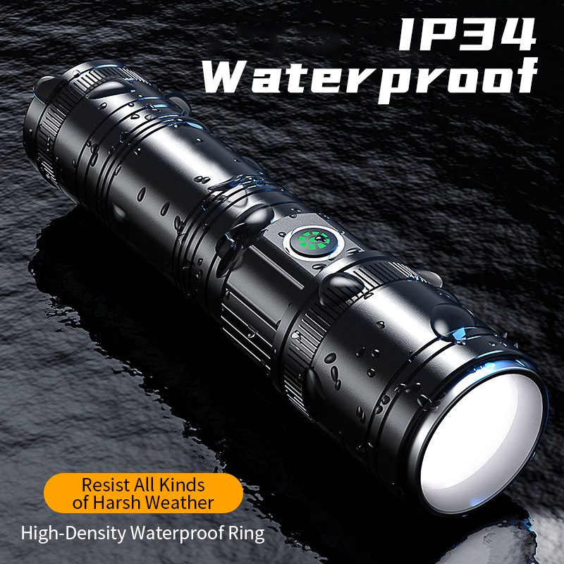 Manufacturer Wholesale Emergency Flashlight Outdoor Portable USB Rechargeable 1000LM Water