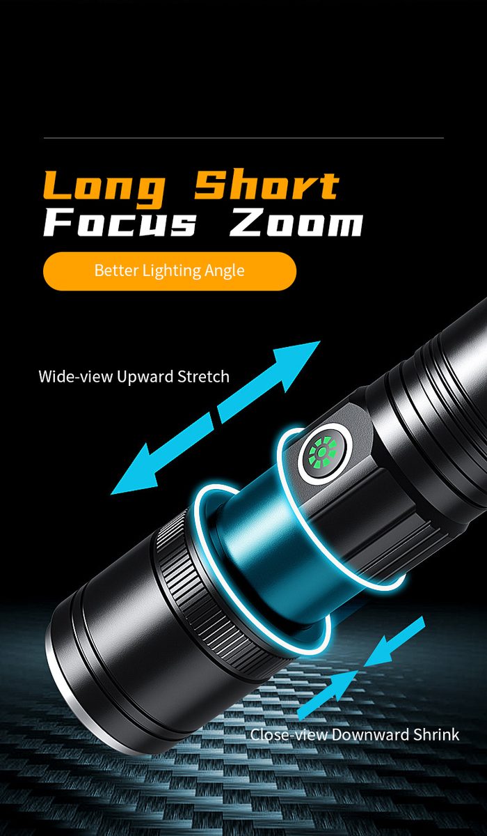Manufacturer Wholesale Emergency Flashlight Outdoor Portable USB Rechargeable 1000LM Water