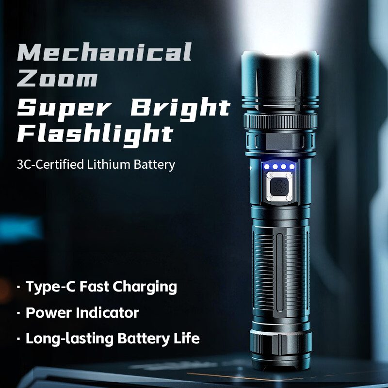 Factory Wholesale Aluminum Alloy Outdoor Camping Super Bright Flashlight Portable Recharge