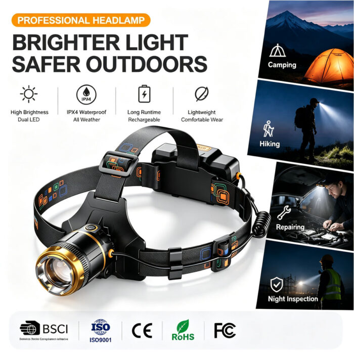 Hot Selling Wholesale Outdoor Fishing Headlamp Adjustable