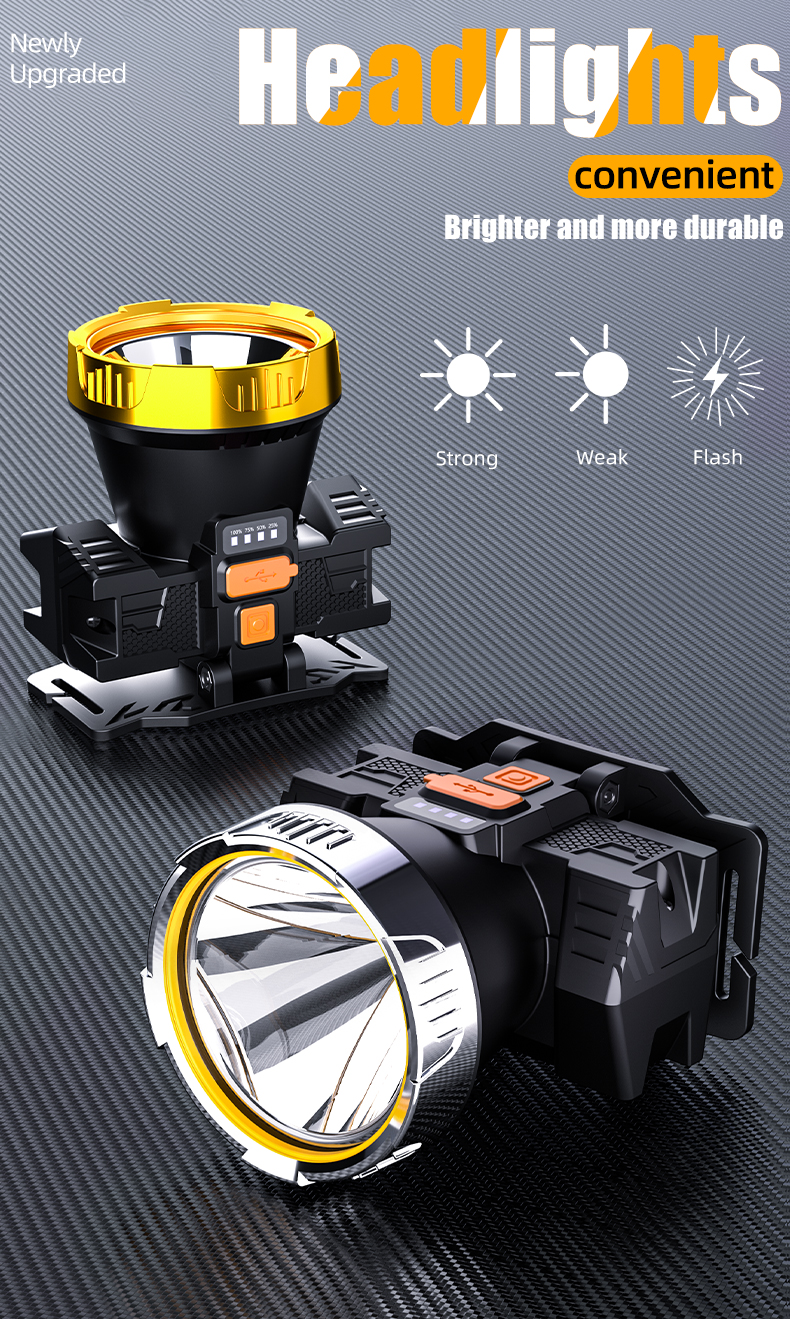 Wholesale USB Charging IPX4 Waterproof Adjustable Dimmable Headlamp