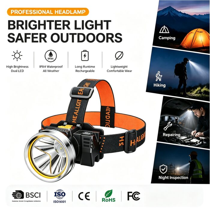 OEM/ODM Custom Strong Head Wearing Night Fishing Headlamp