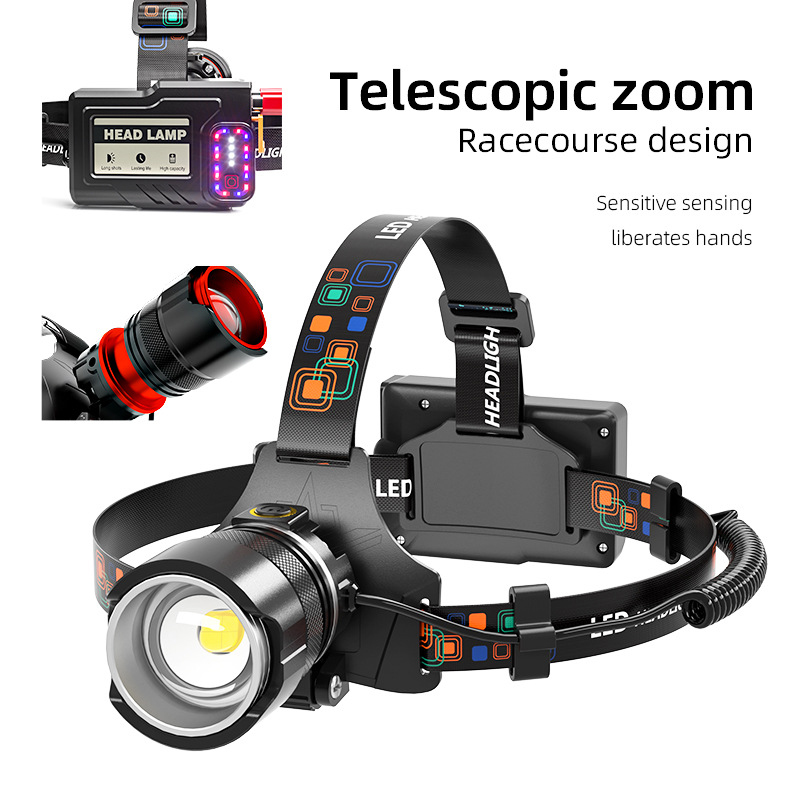 Aluminum Alloy Waterproof Adjustable Headlamp Power Display