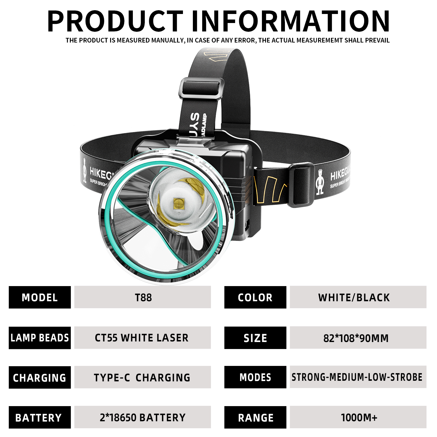 Durable Hand Held LED Searchlight Multi Light Mode