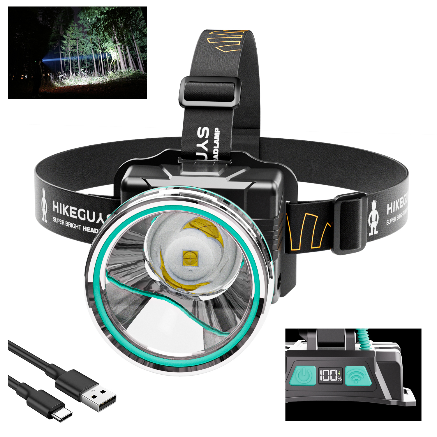 Durable Hand Held LED Searchlight Multi Light Mode