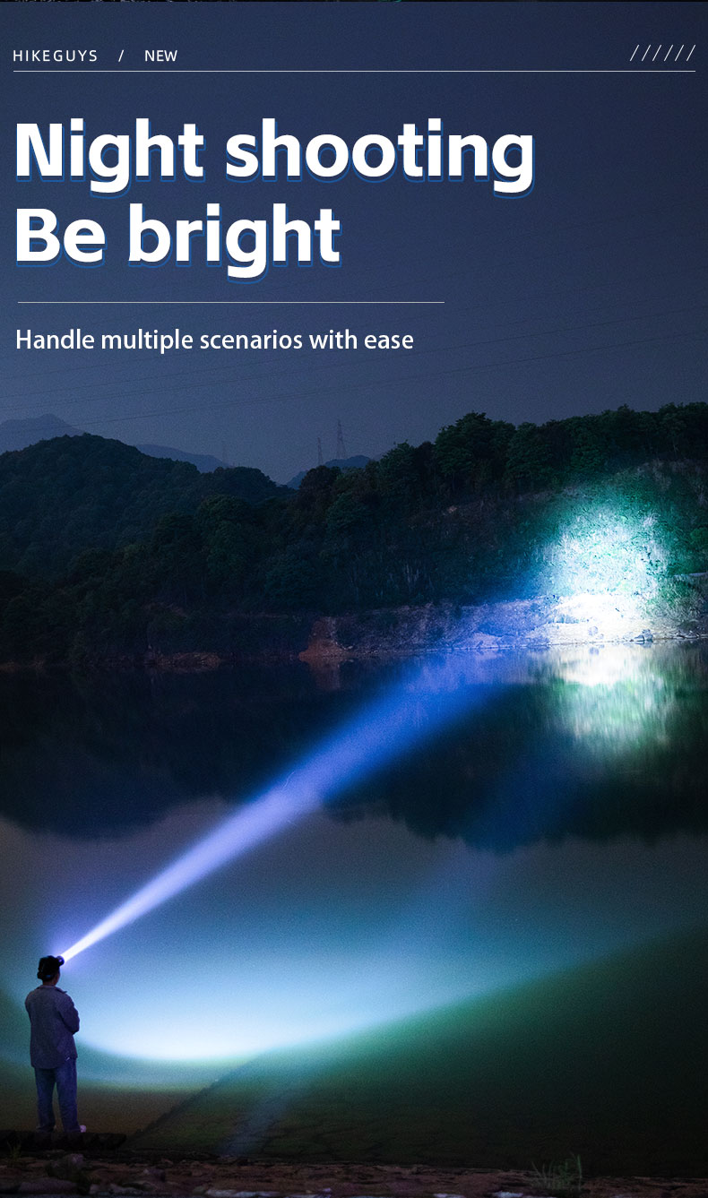 Durable Hand Held LED Searchlight Multi Light Mode