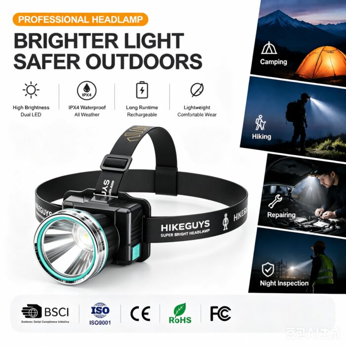 OEM/ODM Custom LED Head Lamp Rechargeable Outdoor