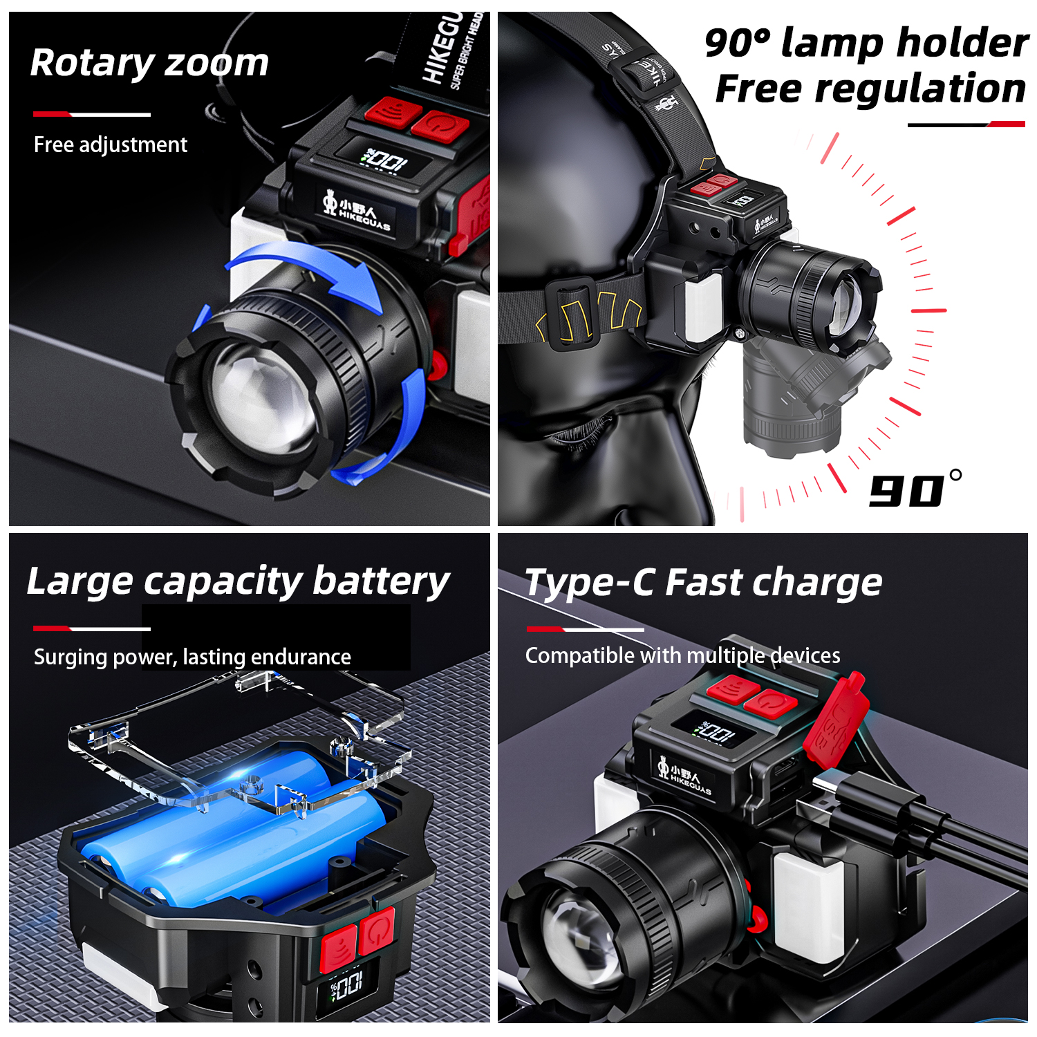 Portable 1700LM High Lumen LED Spotlight IPX4 Waterproof