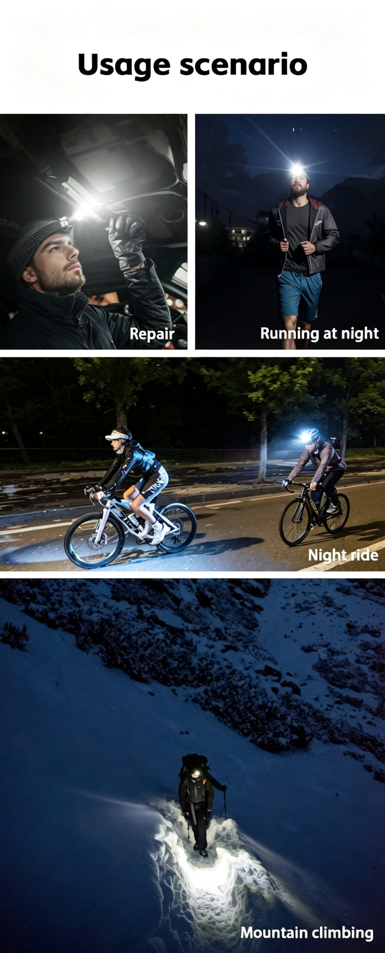 Strong Light Emergency Light Rechargeable 1200mAh Flood Mode