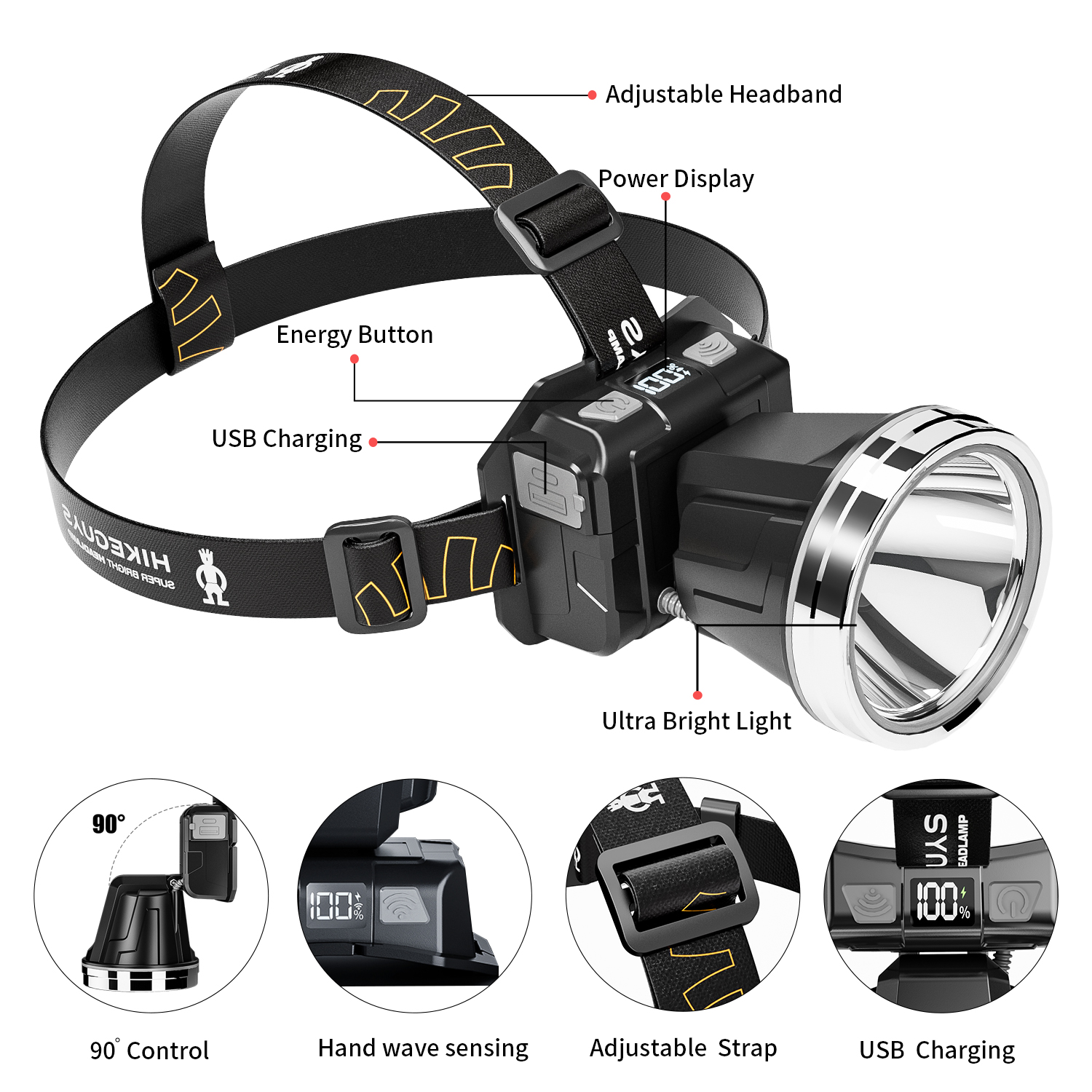 Rechargeable Handheld IP33 Waterproof Long Distance Torch