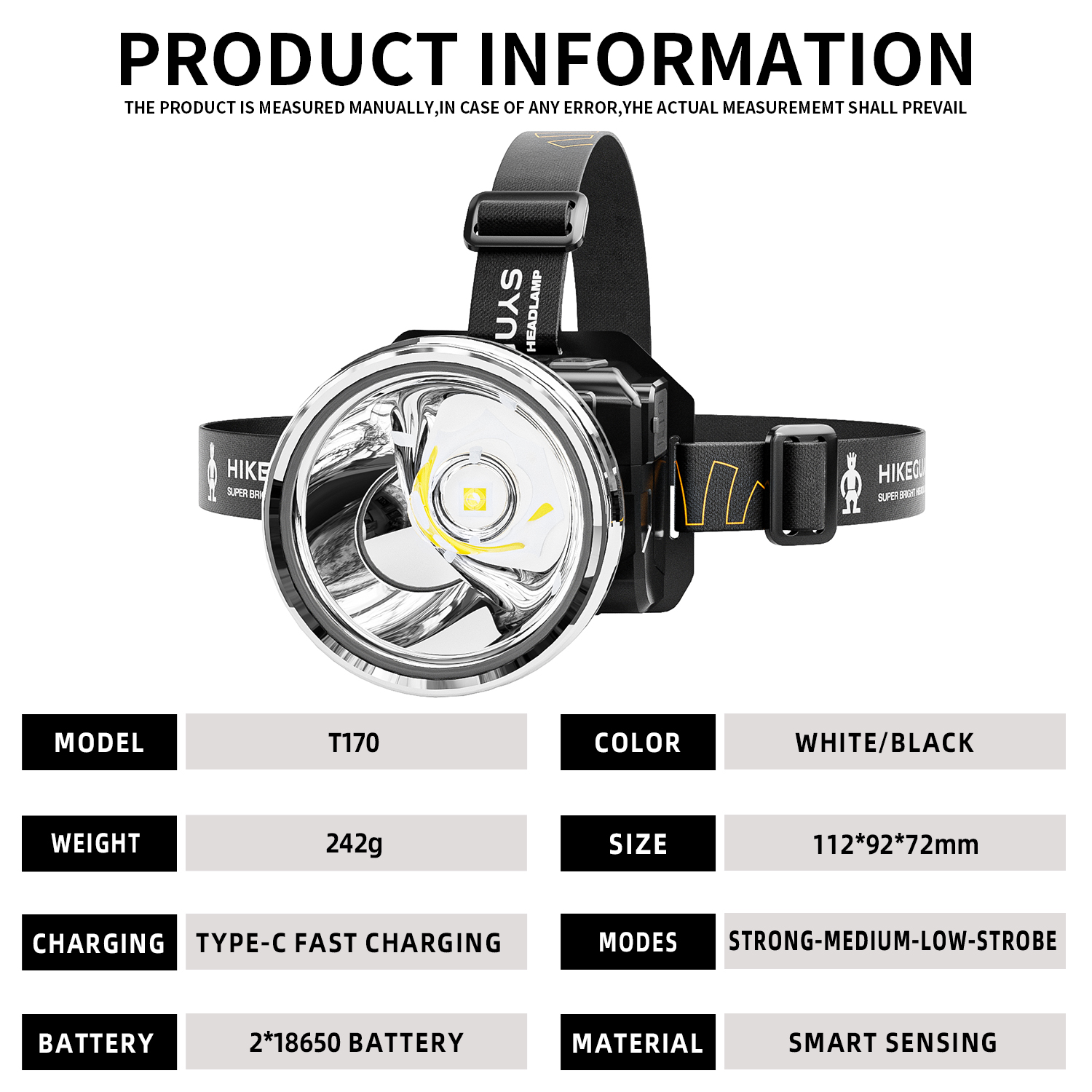 Rechargeable Handheld IP33 Waterproof Long Distance Torch