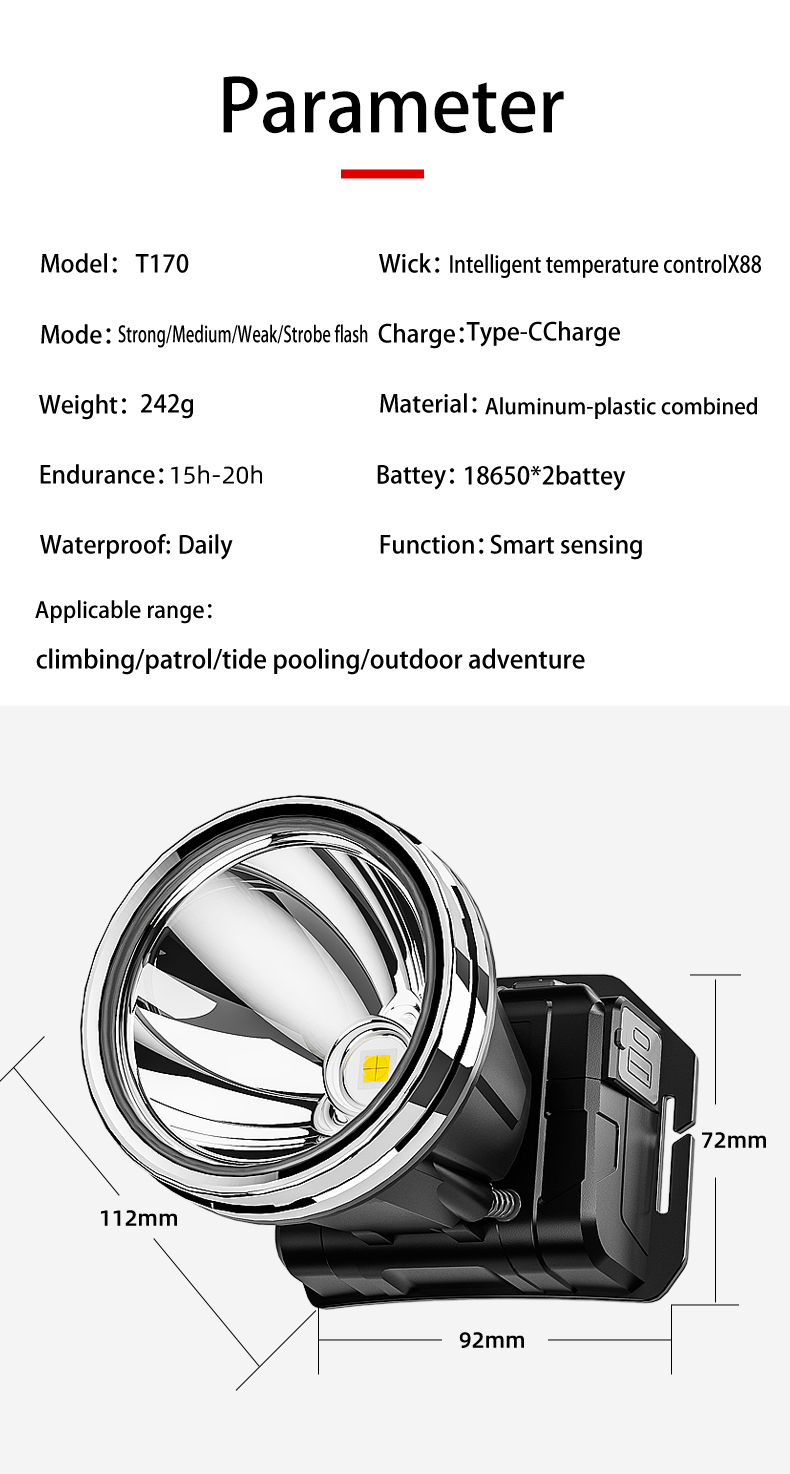 Rechargeable Handheld IP33 Waterproof Long Distance Torch