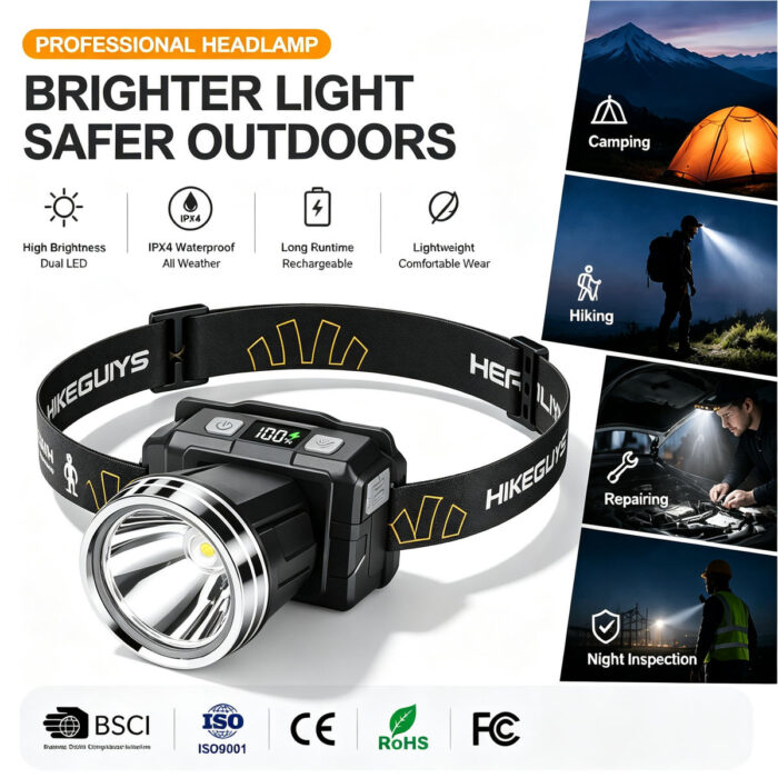 OEM Customization Waterproof LED Headlight Charging
