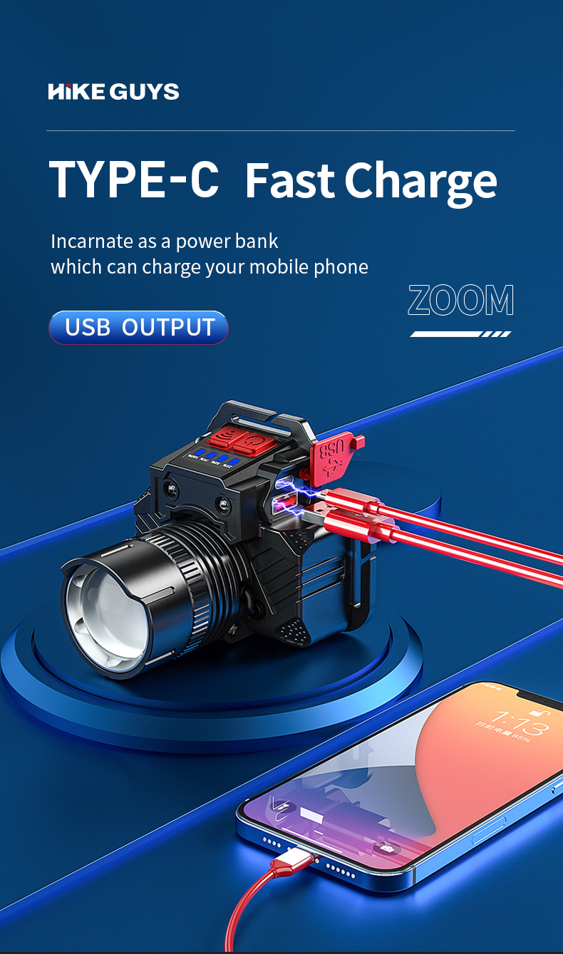 High Power 1400LM LED Rechargeable Waterproof Searchlight
