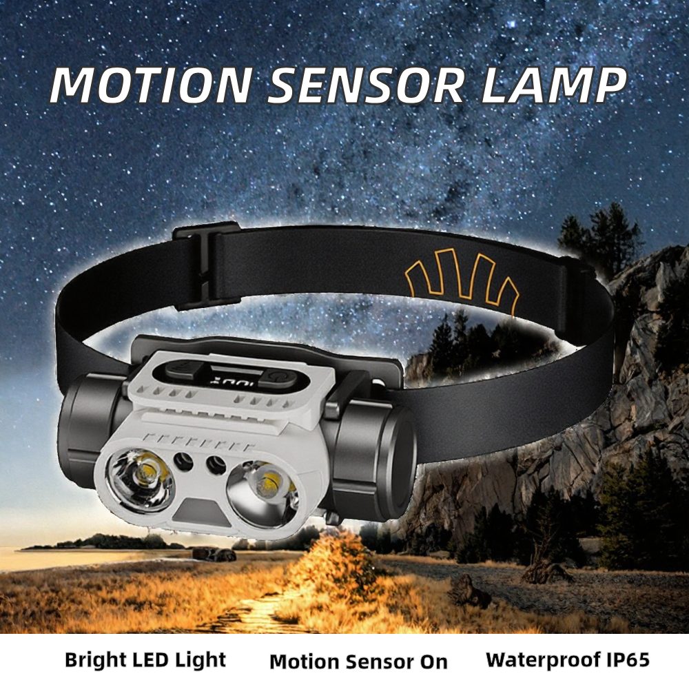 Custom Wholesale Motion Sensor IP65 Waterproof Lithium Ion USB Rechargeable LED Headlamp A
