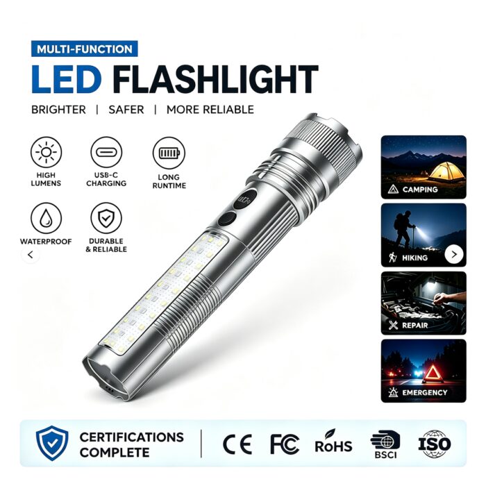 New Silver Dragon High-Intensity Ultra-Bright White Laser Flashlight