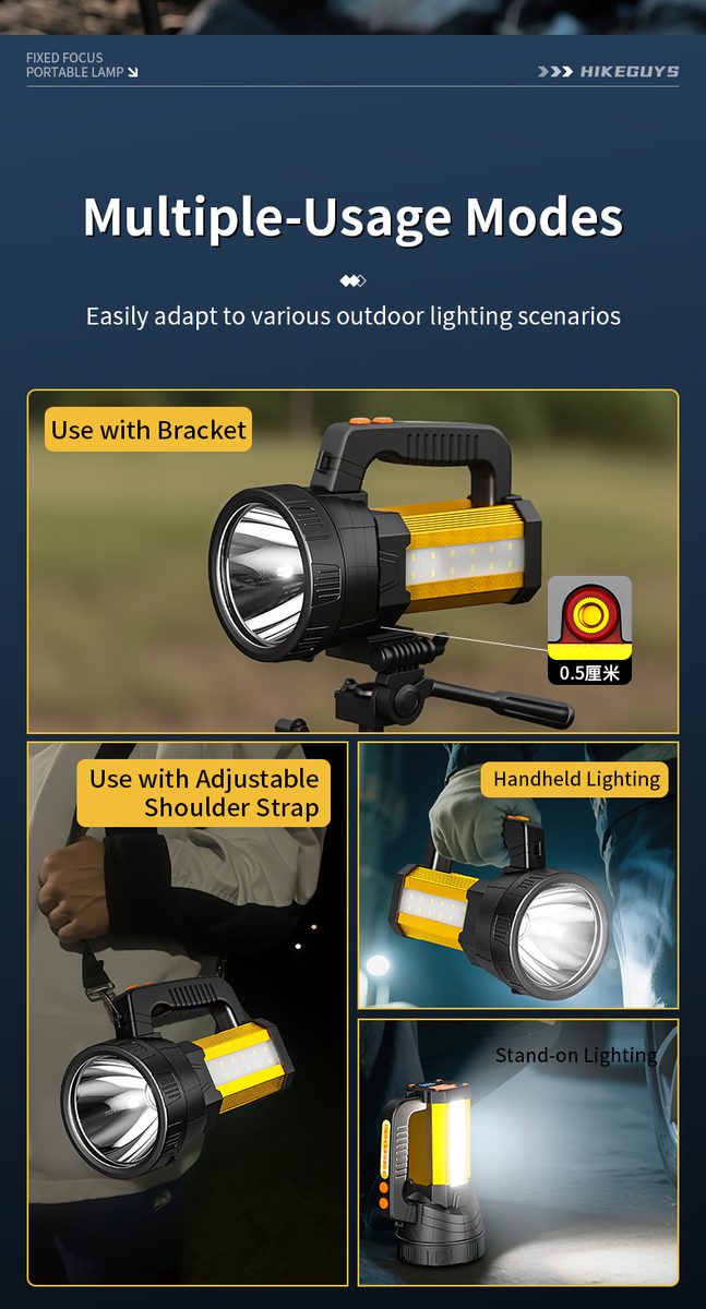 Strong Light Emergency Light Rechargeable 1200mAh Waterproof Long-distance Searchlight 6-1
