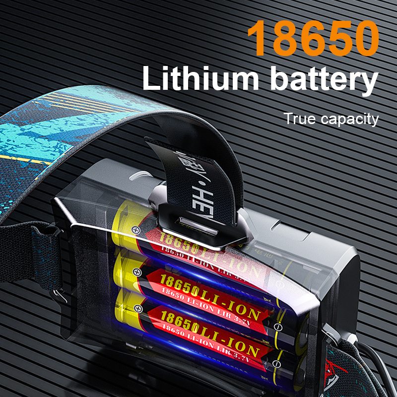 Rechargeable Strong Light LED Headlights IP33 Waterproof Adjustable Head Dual Color Temper