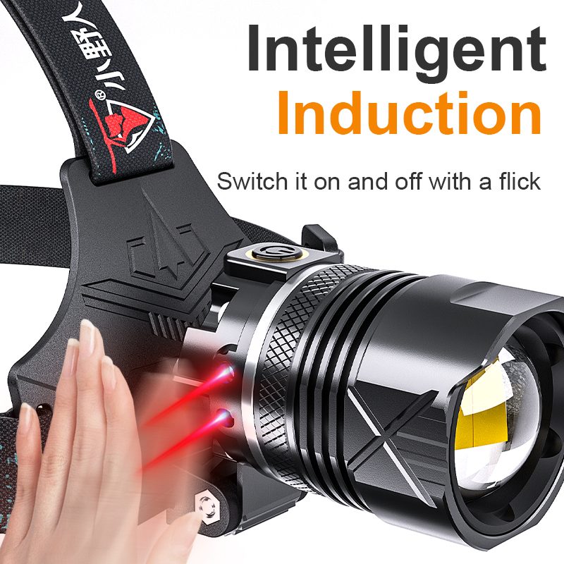 Rechargeable Strong Light LED Headlights IP33 Waterproof Adjustable Head Dual Color Temper
