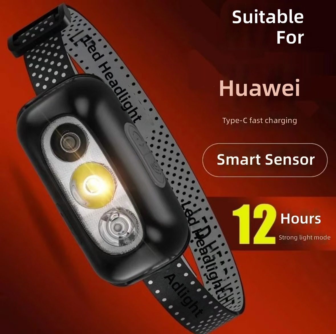 Factory Direct Sale ABS LED Headlamp-Ultra-Bright Rechargeable Emergency Head Light for Ca