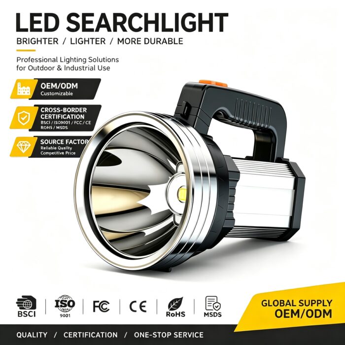 High Power 1400LM LED Rechargeable Waterproof Searchlight