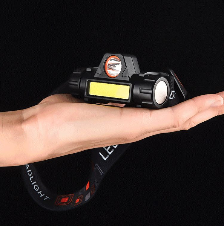 In-stock Cross-border Headlamp Two-gear Dimming High-low-beam LED USB-charged Magnetic-mou