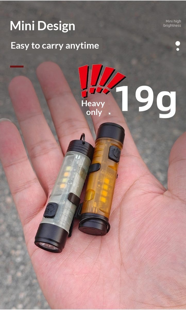 Keychain Light Compact Flashlight Portable COB Magnetic Inspection ABS Rechargeable LED Il